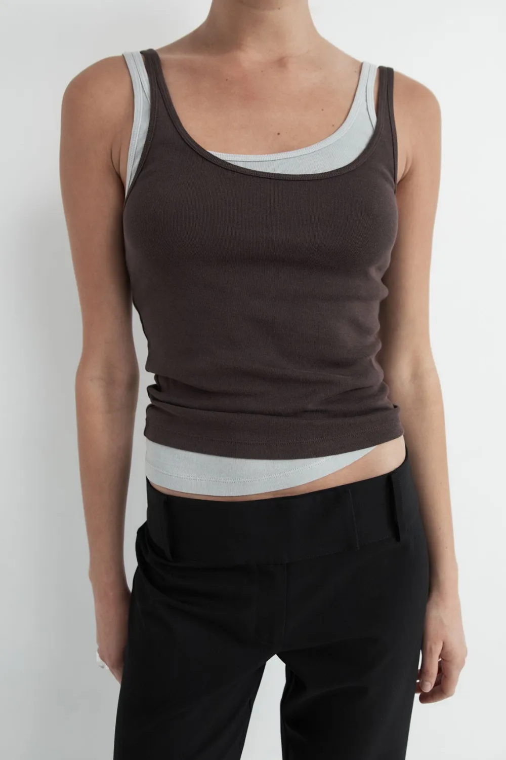 Organic Cotton Slim Scoop Tank -|St. Agni Sale