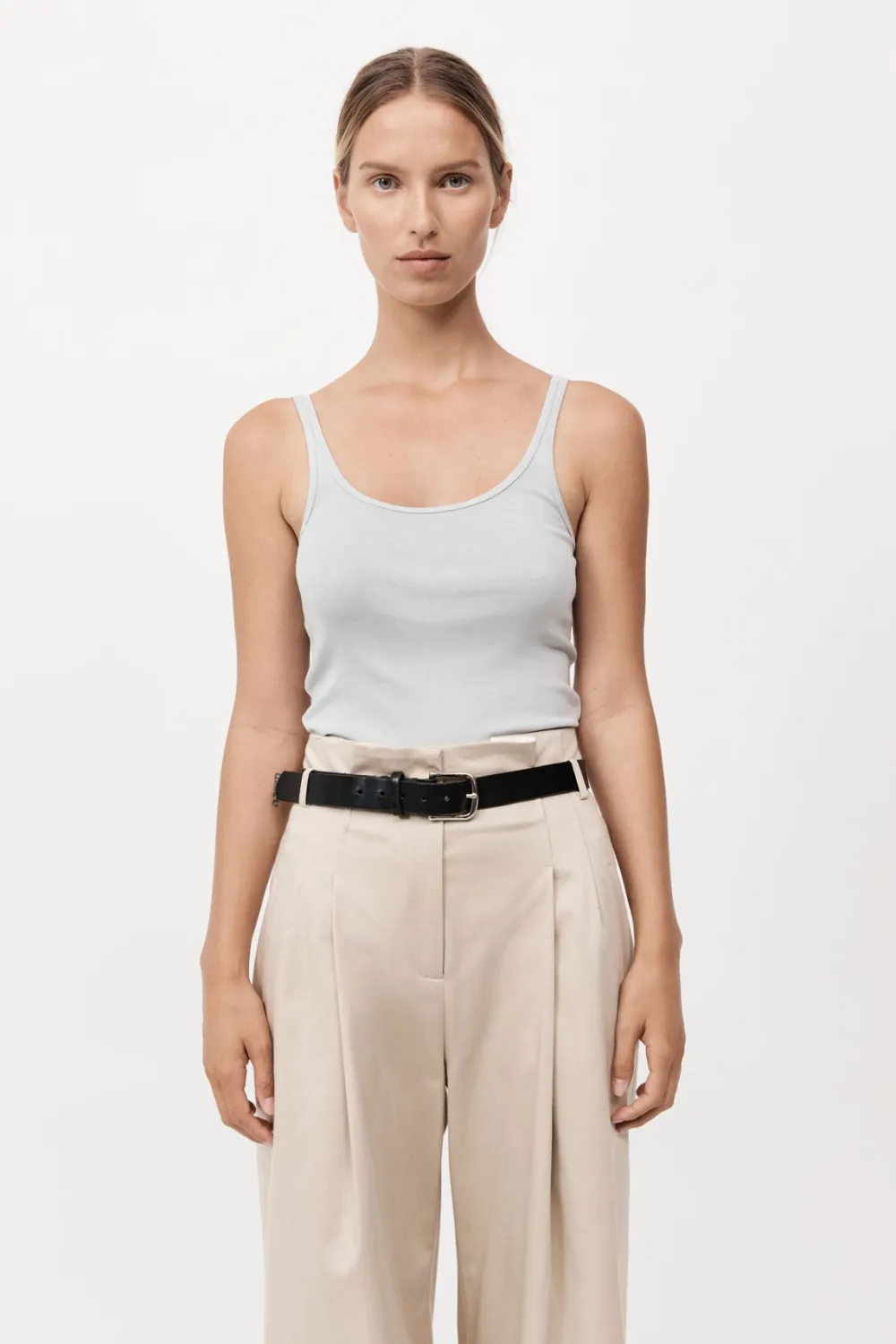 Organic Cotton Slim Scoop Tank -|St. Agni Online