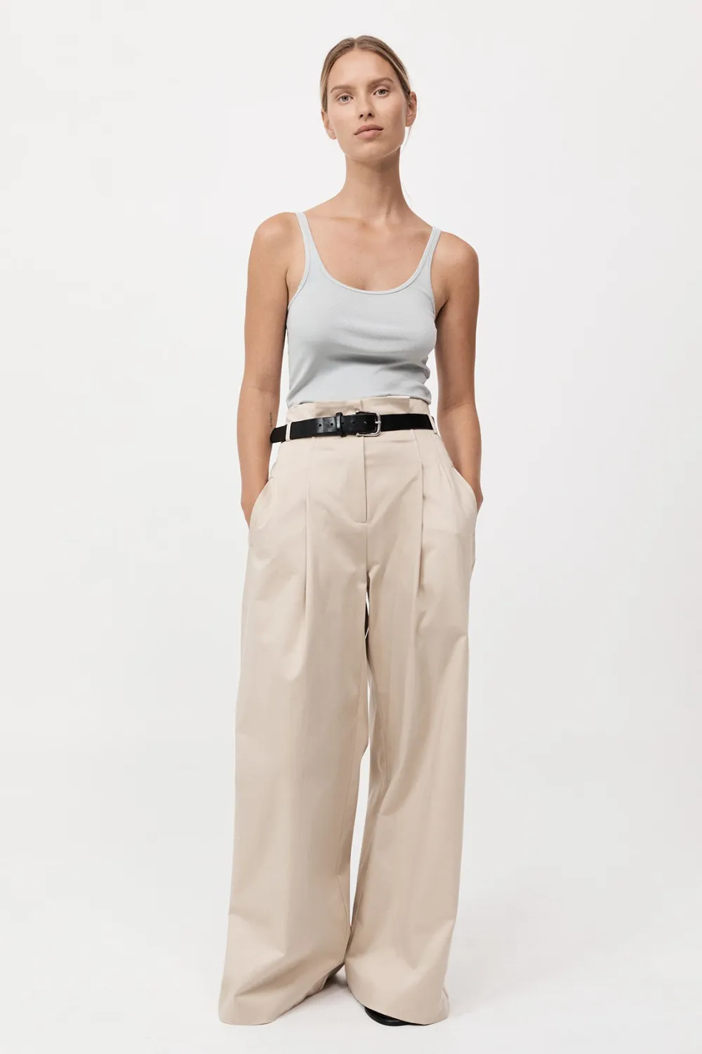 Organic Cotton Slim Scoop Tank -|St. Agni Online