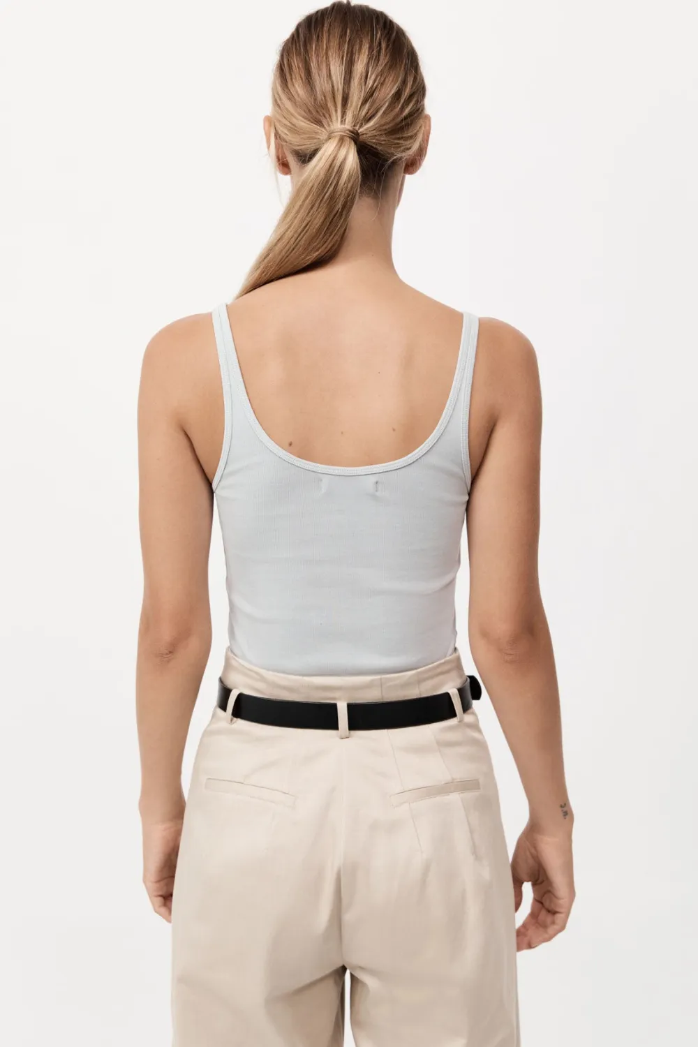 Organic Cotton Slim Scoop Tank -|St. Agni Online