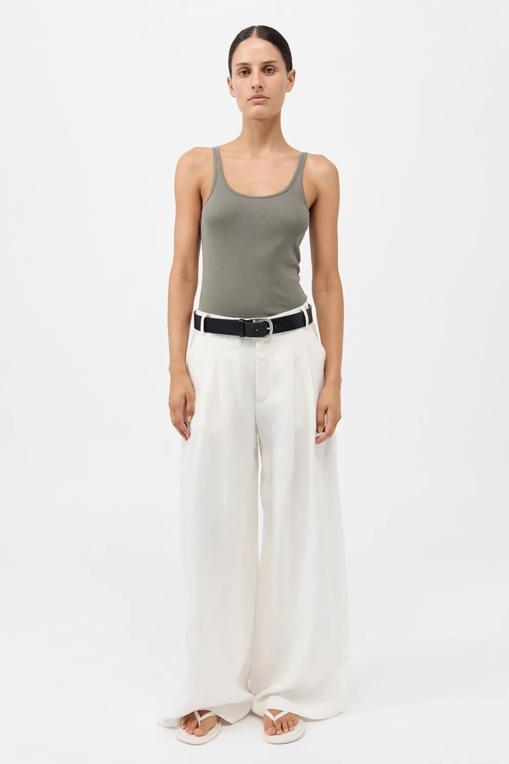Organic Cotton Slim Scoop Tank -|St. Agni Cheap