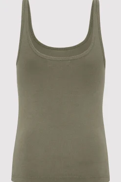 Organic Cotton Slim Scoop Tank -|St. Agni Cheap