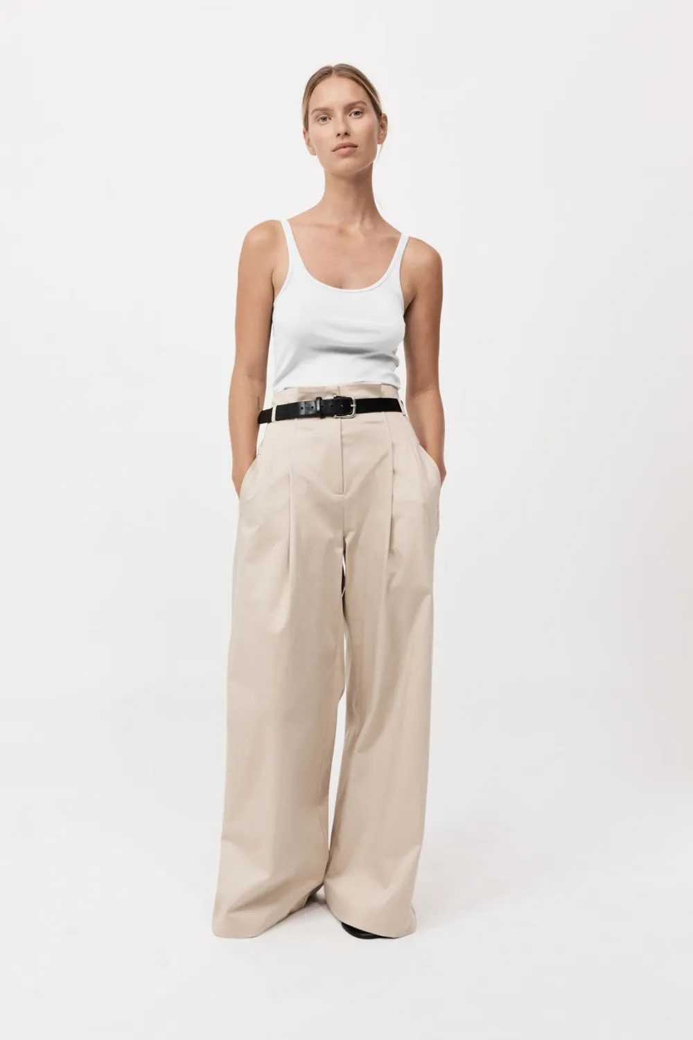 Organic Cotton Slim Scoop Tank -|St. Agni Outlet