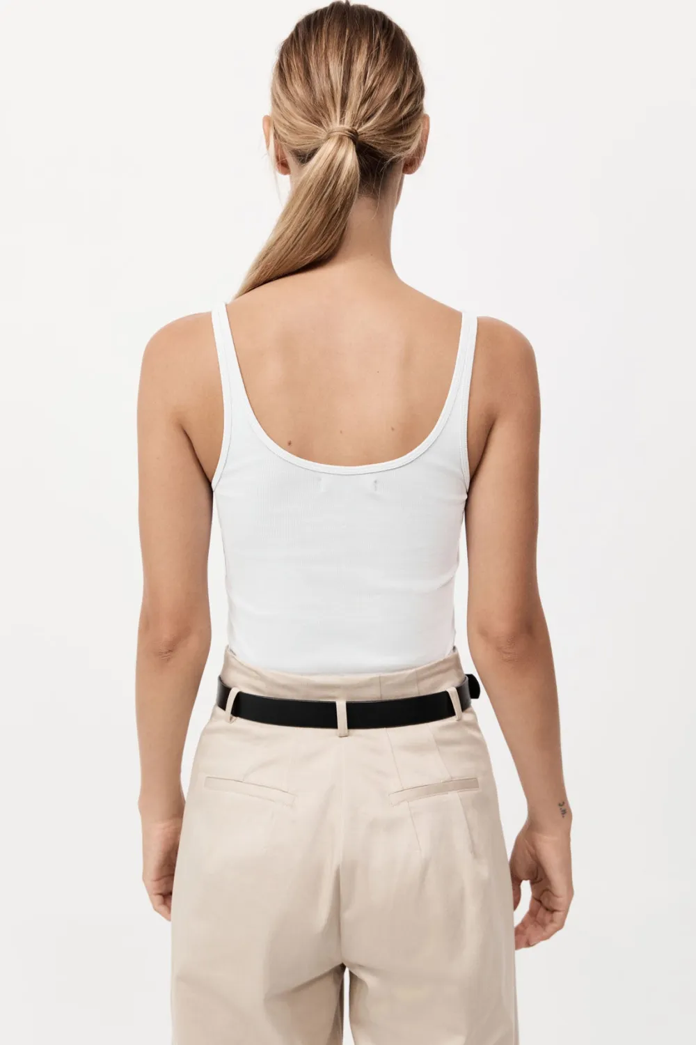 Organic Cotton Slim Scoop Tank -|St. Agni Outlet