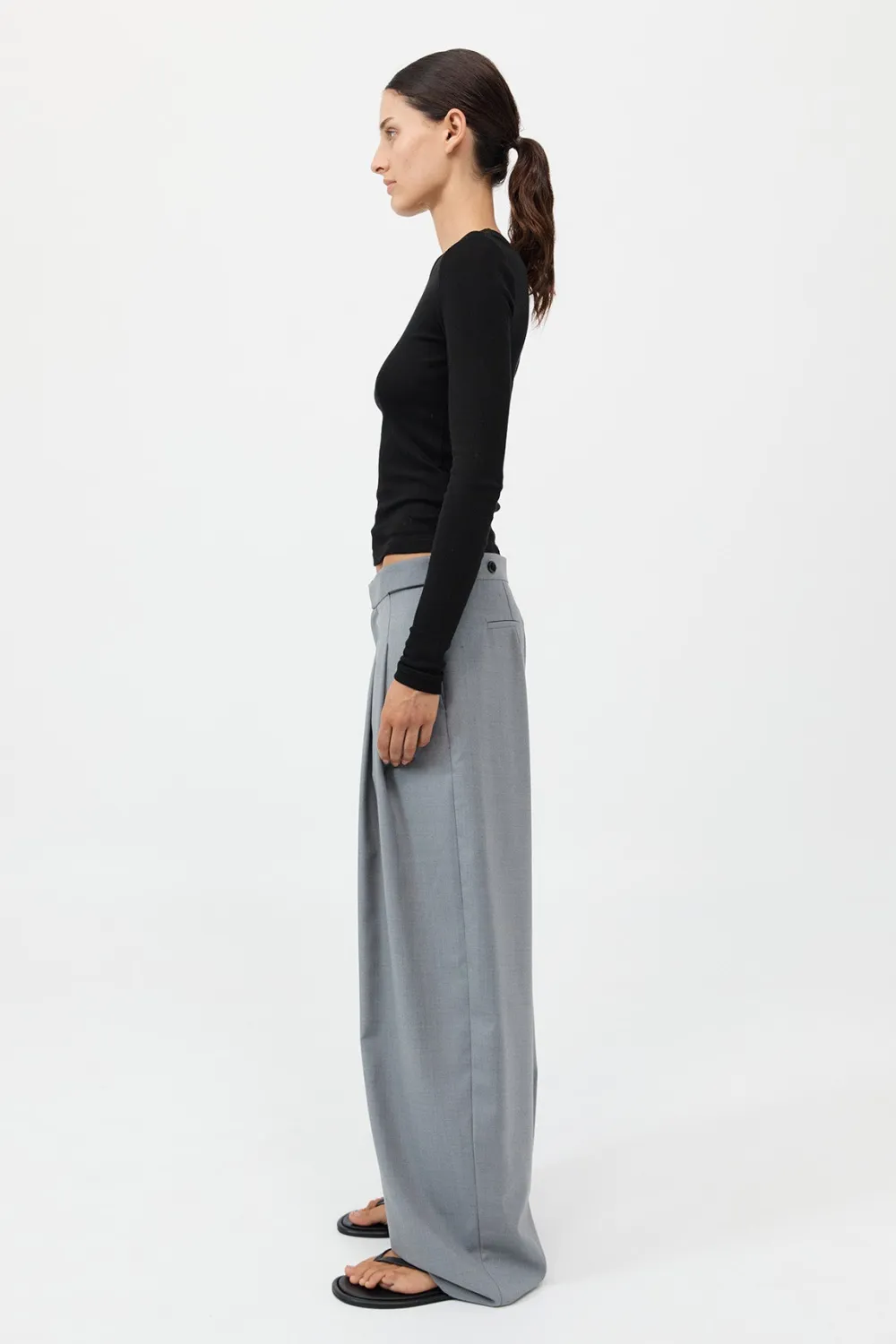 Organic Cotton Soft Rib Long Sleeve Top -|St. Agni New