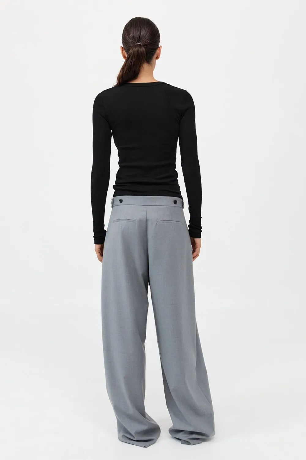 Organic Cotton Soft Rib Long Sleeve Top -|St. Agni New