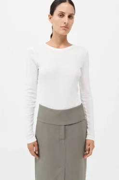 Organic Cotton Soft Rib Long Sleeve Top -|St. Agni Fashion