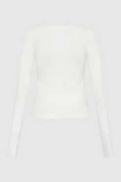 Organic Cotton Soft Rib Long Sleeve Top -|St. Agni Fashion