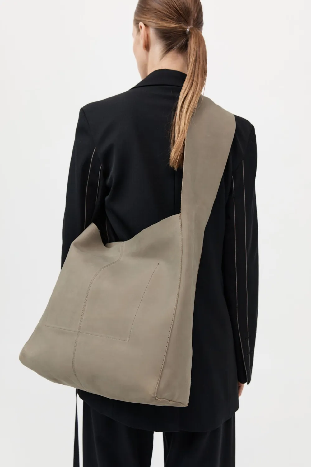 Oversized Nubuck Satchel -|St. Agni New