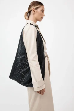 Perforated Soft Tote - Black|St. Agni Hot