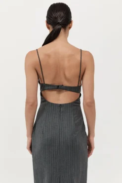 Pinstripe Bra Dress - Stone Blue Stripe|St. Agni Cheap