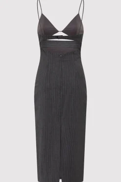 Pinstripe Bra Dress - Stone Blue Stripe|St. Agni Cheap