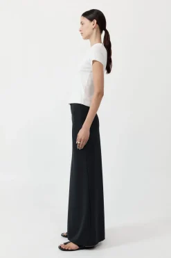 Pinstripe Maxi Skirt - Black|St. Agni Best