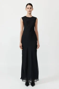 Pinstripe Silk Maxi Dress -|St. Agni Cheap