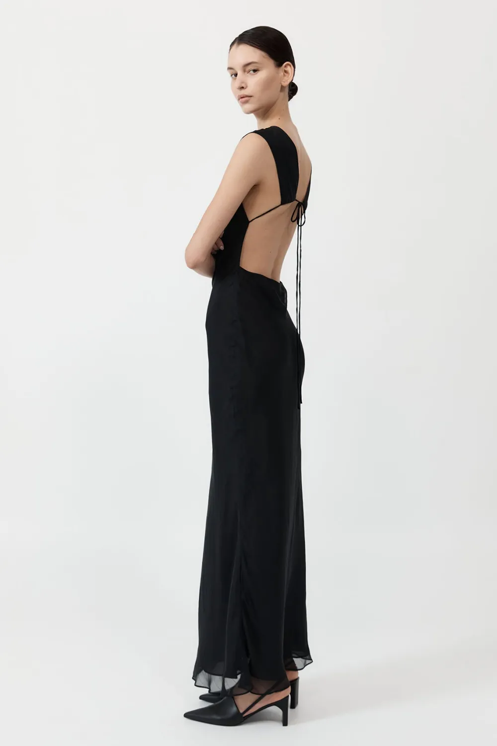 Pinstripe Silk Maxi Dress -|St. Agni Cheap
