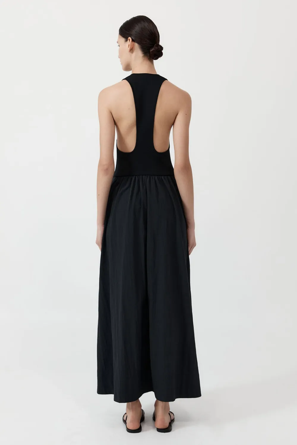 Plunge Neck Dress - Black|St. Agni Sale