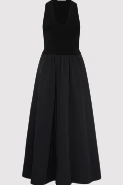 Plunge Neck Dress - Black|St. Agni Sale