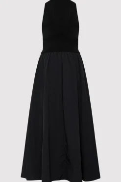Plunge Neck Dress - Black|St. Agni Sale