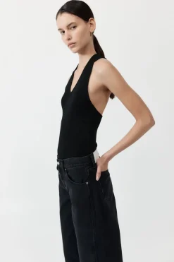 Plunge Neck Knit Top -|St. Agni Clearance
