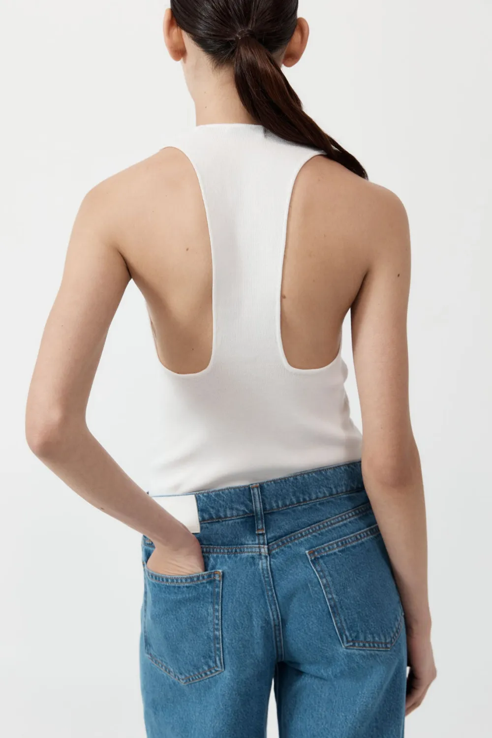 Plunge Neck Knit Top -|St. Agni Shop