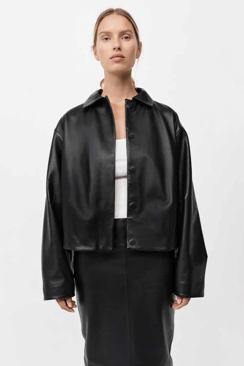 PRE-ORDER: Cocoon Leather Jacket -|St. Agni New