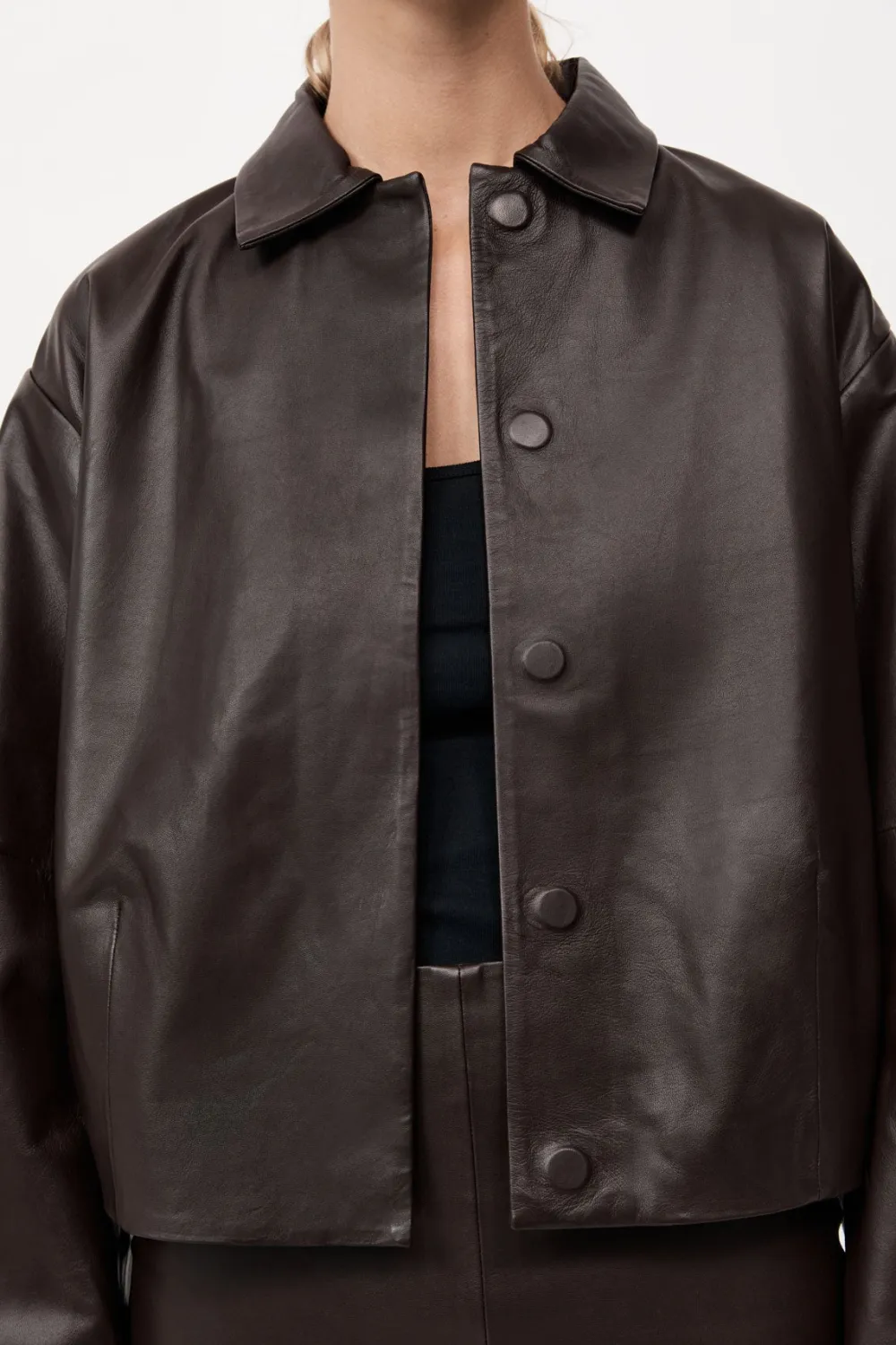PRE-ORDER: Cocoon Leather Jacket -|St. Agni Best Sale