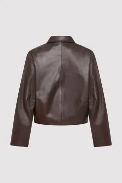 PRE-ORDER: Cocoon Leather Jacket -|St. Agni Best Sale