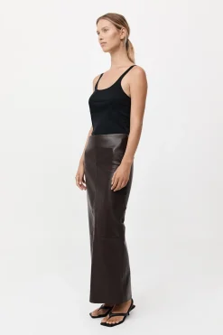 PRE-ORDER: Leather Column Skirt -|St. Agni Shop