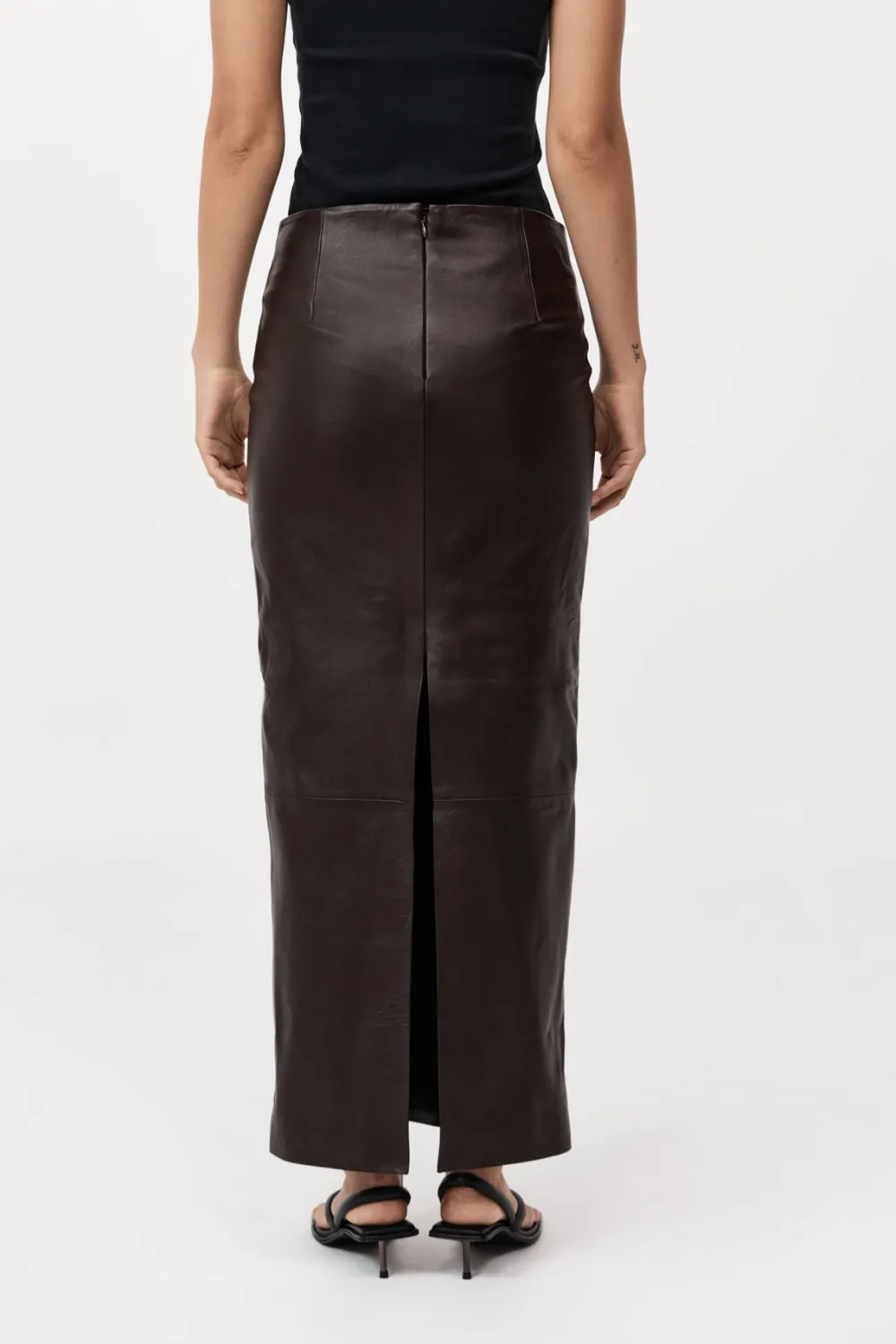 PRE-ORDER: Leather Column Skirt -|St. Agni Shop