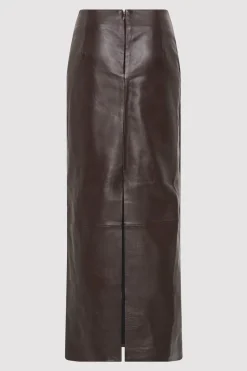PRE-ORDER: Leather Column Skirt -|St. Agni Shop