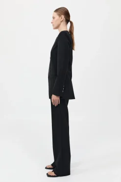 Raw Edge Collarless Blazer - Black|St. Agni Cheap
