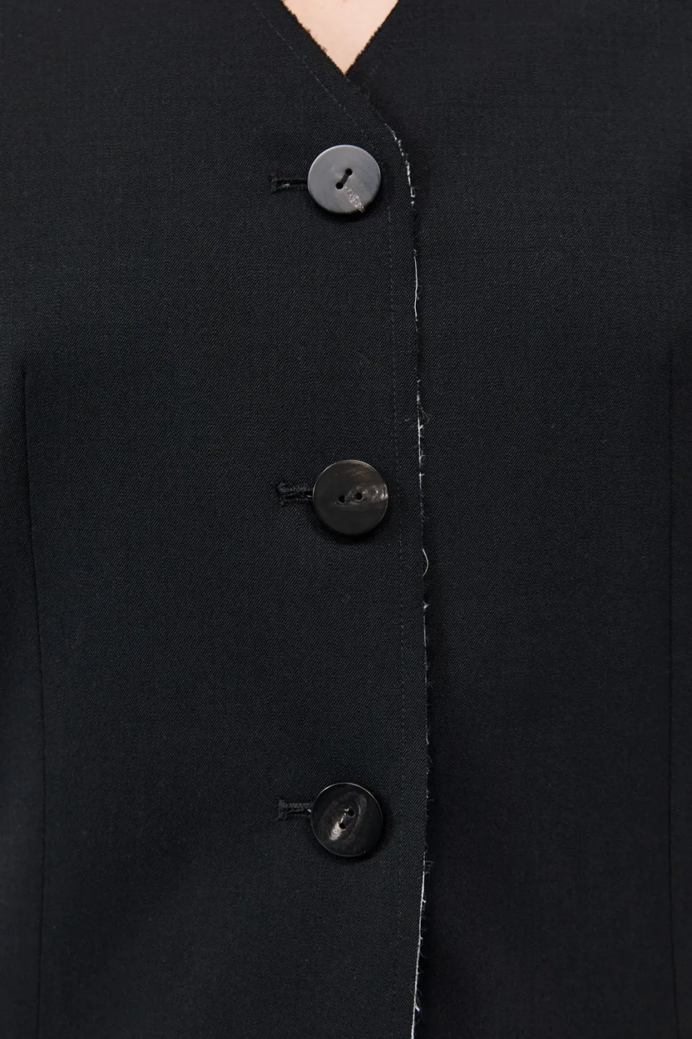 Raw Edge Collarless Blazer - Black|St. Agni Cheap