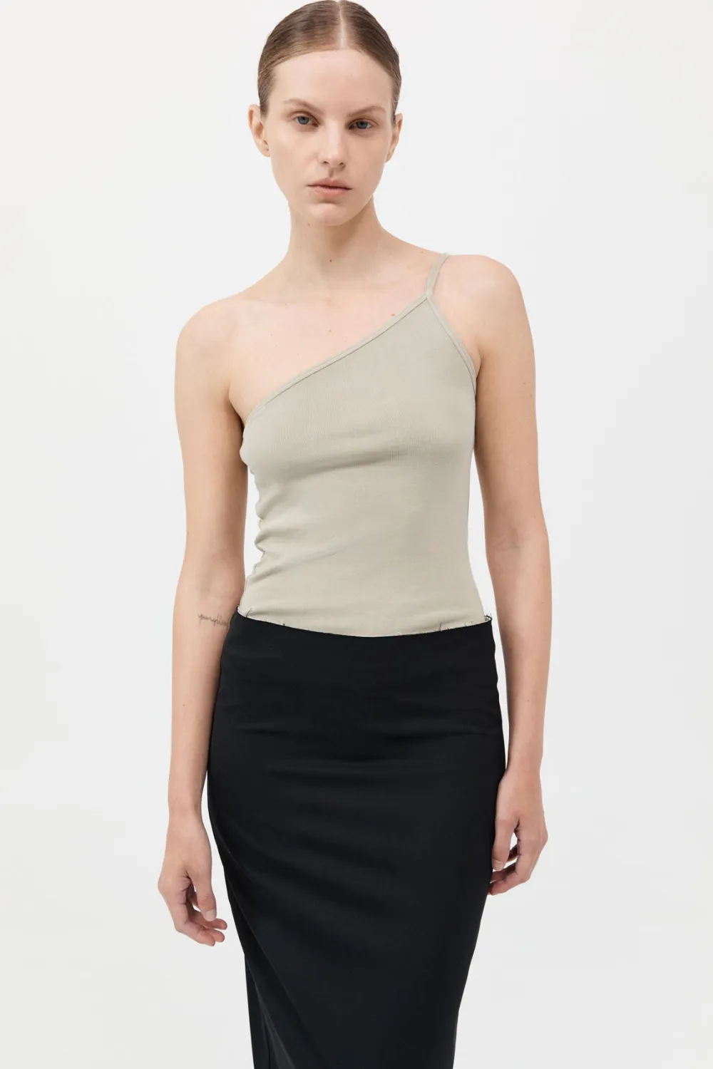 Raw Edge Column Maxi Skirt -|St. Agni Online
