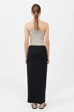 Raw Edge Column Maxi Skirt -|St. Agni Online
