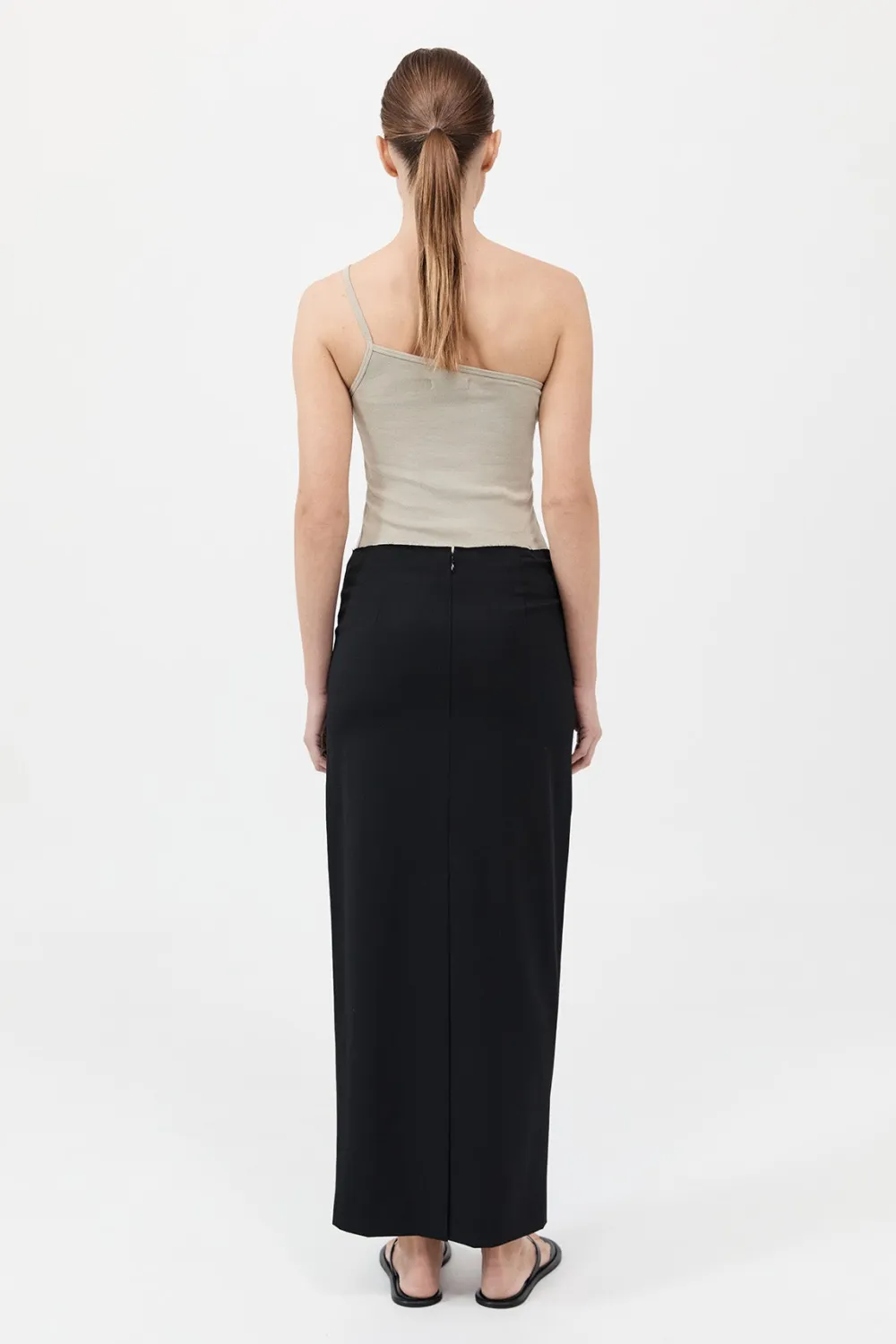 Raw Edge Column Maxi Skirt -|St. Agni Online