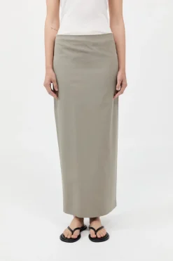 Raw Edge Column Maxi Skirt -|St. Agni Discount
