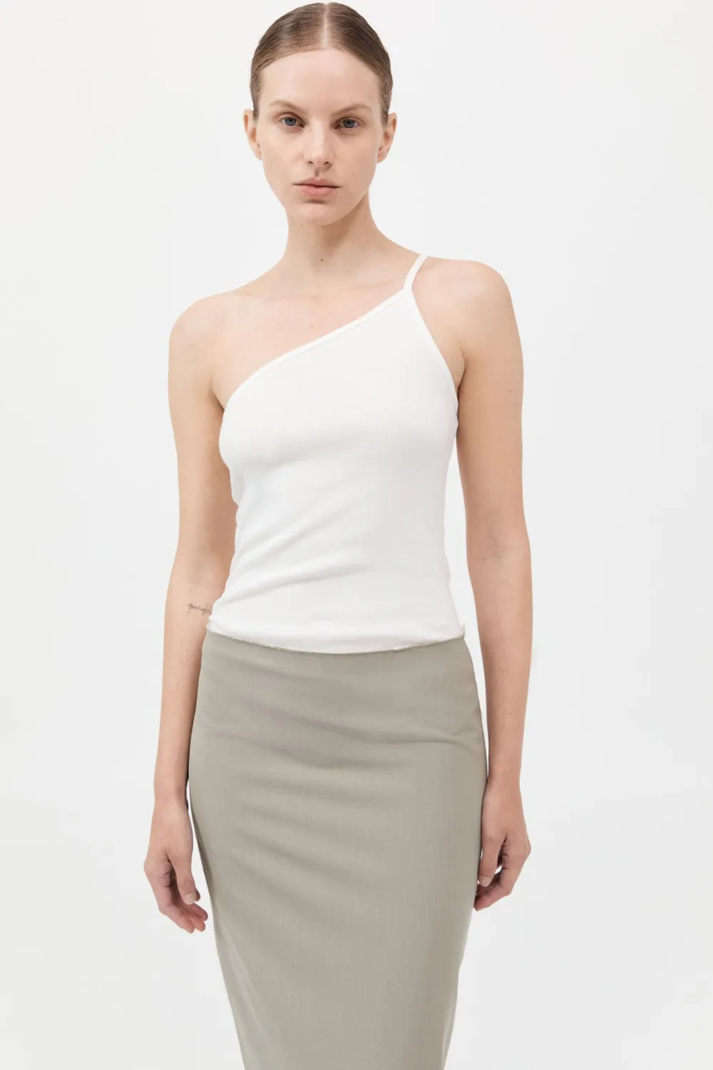 Raw Edge Column Maxi Skirt -|St. Agni Discount