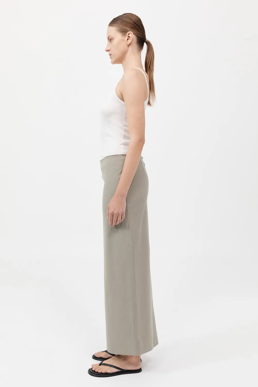 Raw Edge Column Maxi Skirt -|St. Agni Discount