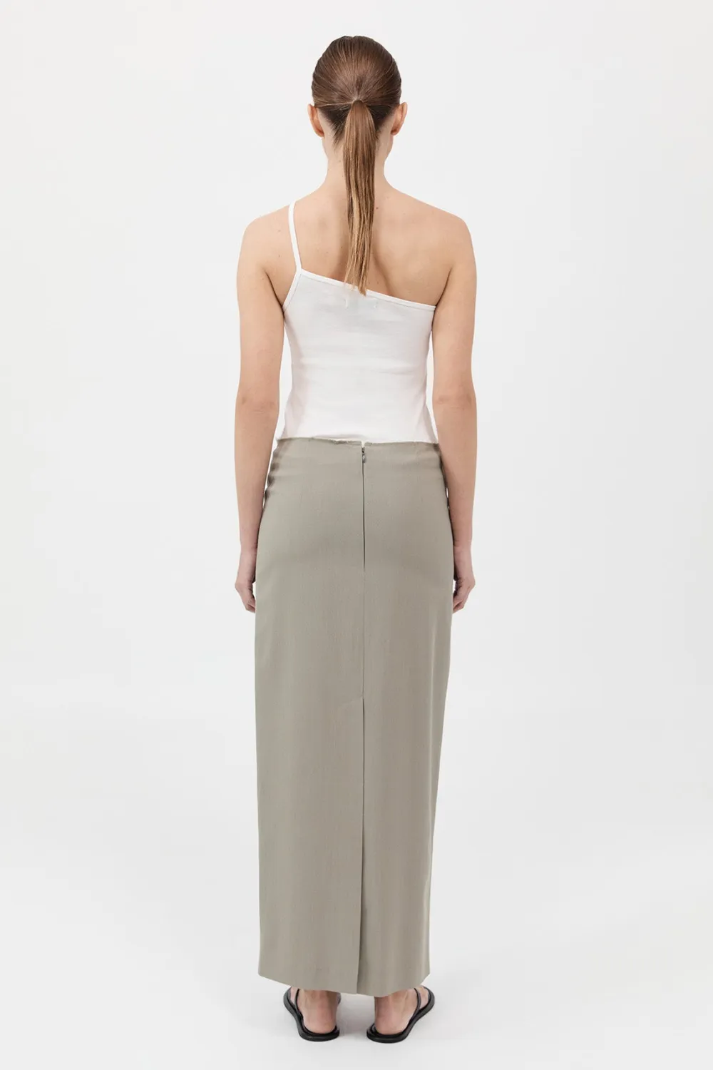 Raw Edge Column Maxi Skirt -|St. Agni Discount