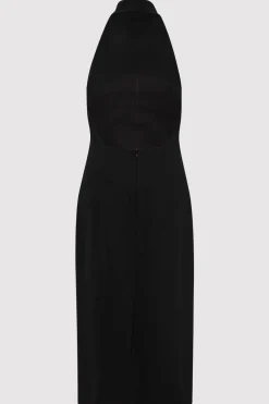Raw Edge Halter Dress - Black|St. Agni Best