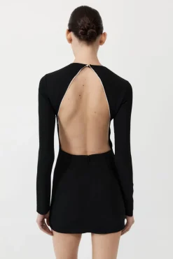 Raw Edge Mini Dress - Black|St. Agni Clearance