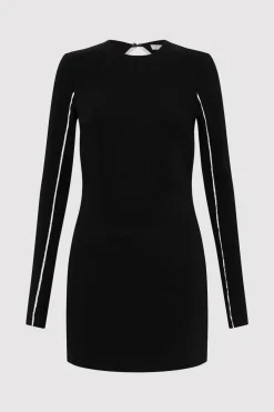 Raw Edge Mini Dress - Black|St. Agni Clearance