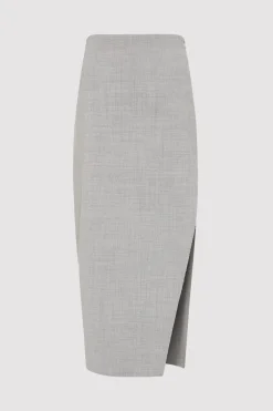 Raw Hem Midi Skirt - Grey Heather|St. Agni Cheap