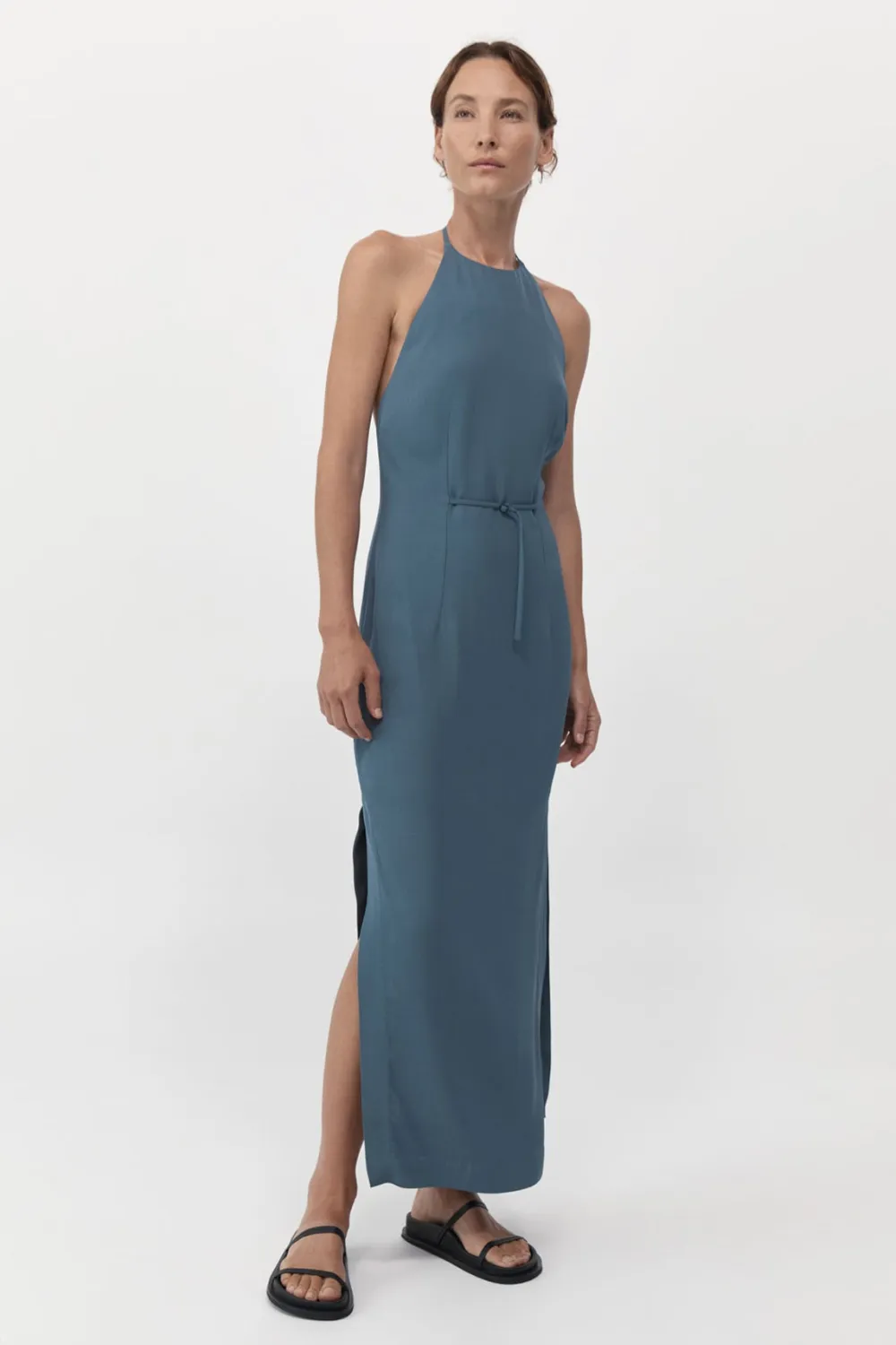 90s Halter Dress - Slate|St. Agni Flash Sale