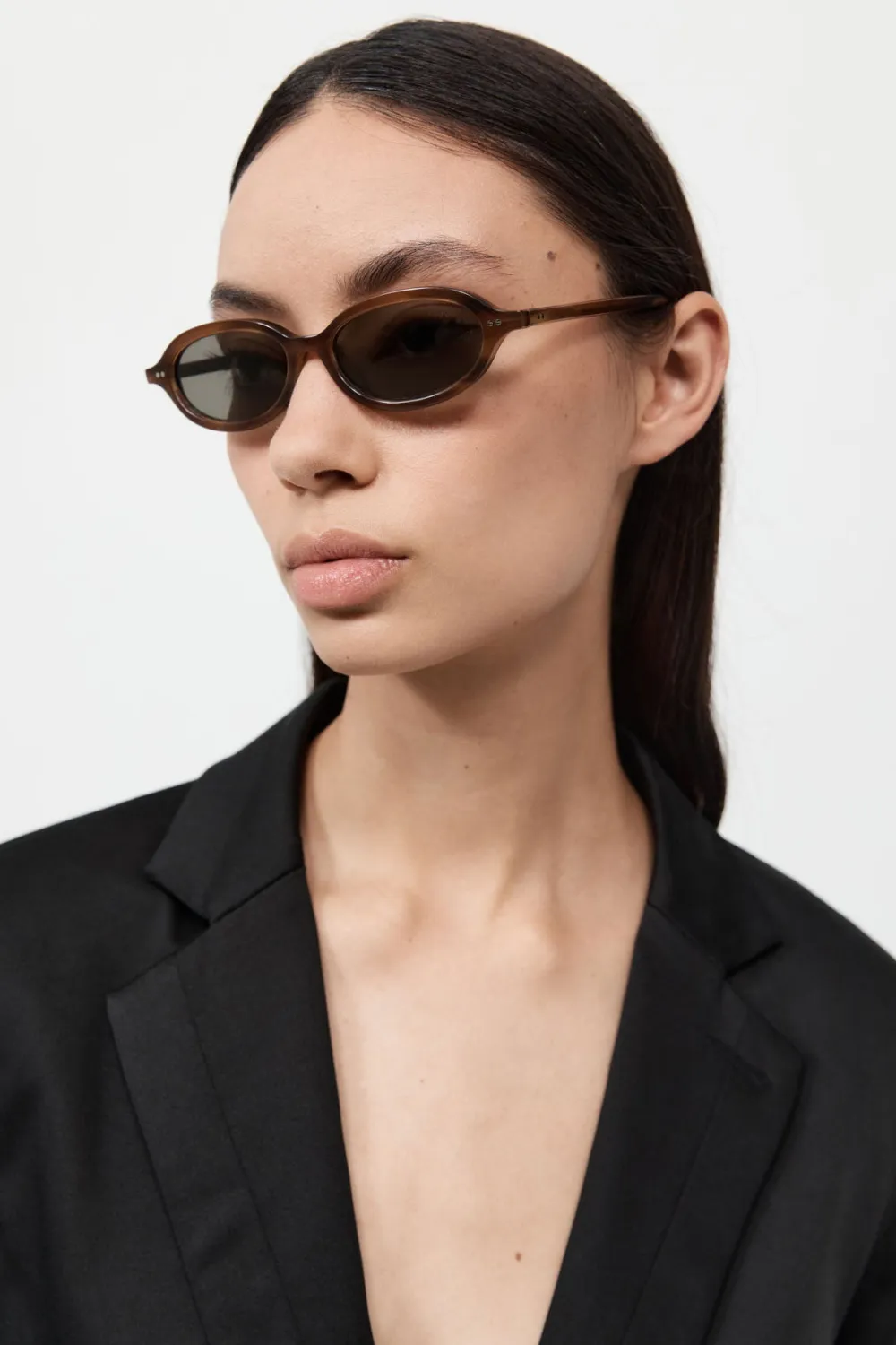 90s Slim Oval Sunglasses -|St. Agni Hot