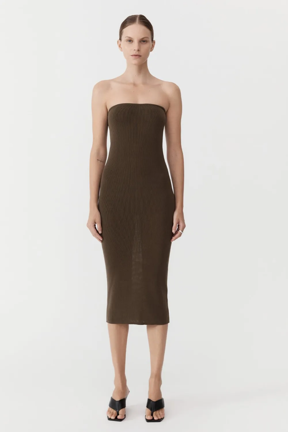 90s Strapless Knit Midi Dress -|St. Agni Shop