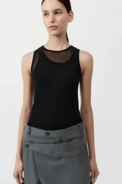 Semi Sheer Double Layer Tank -|St. Agni Hot