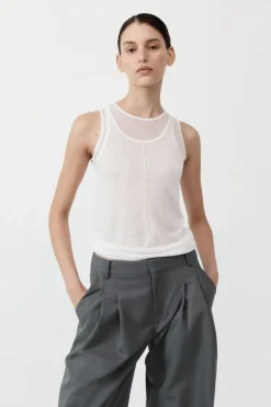 Semi Sheer Double Layer Tank -|St. Agni Online