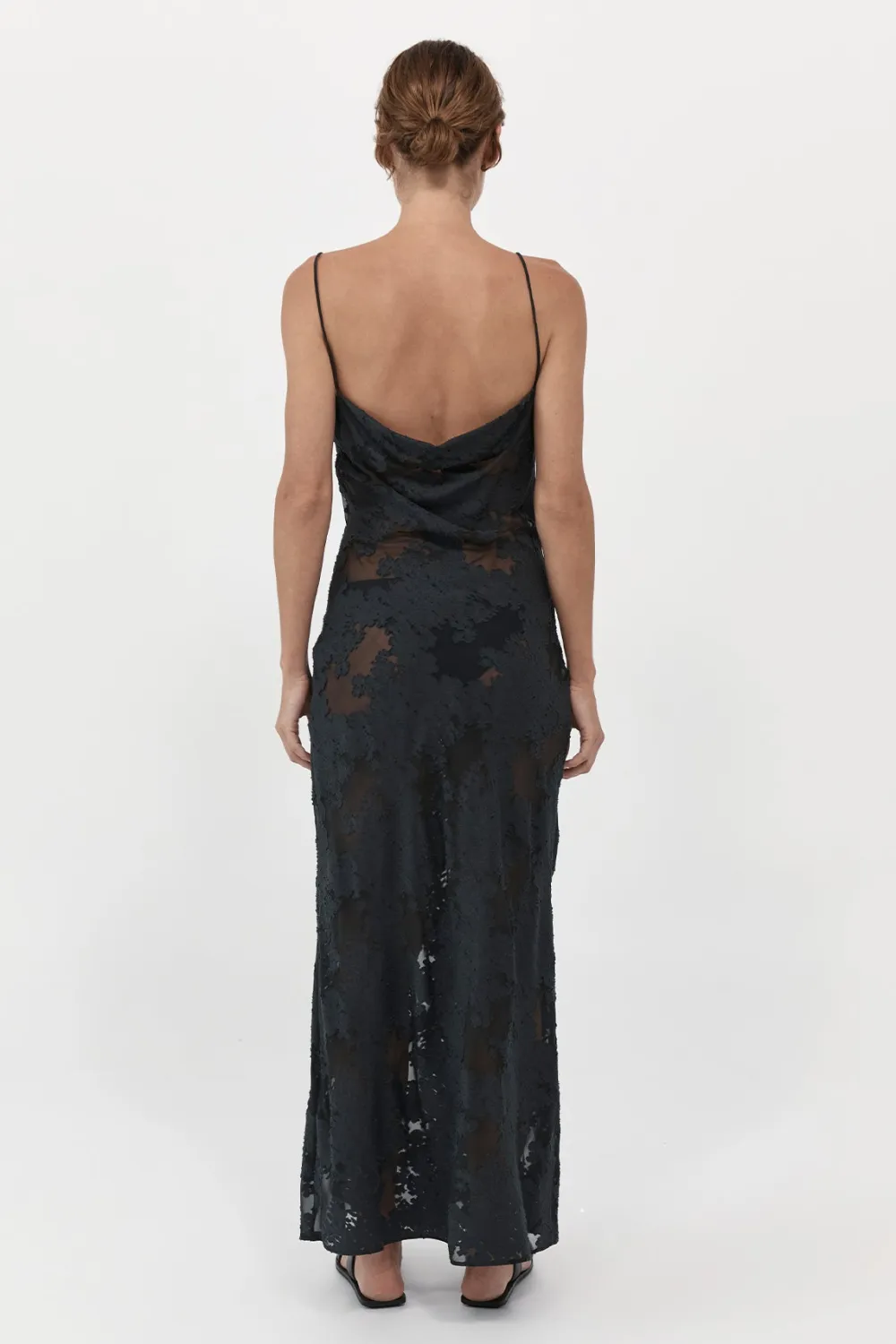 Semi Sheer Floral Dress -|St. Agni Discount