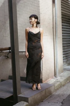Semi Sheer Floral Dress -|St. Agni Discount